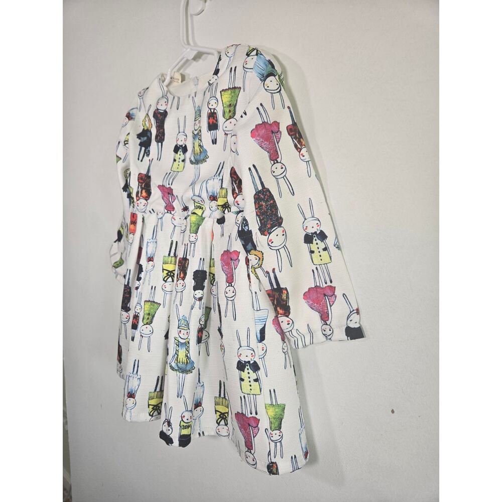 Abenmao "Fashionista Bunny" Girls Long Sleeve Dress. Size 120 (US Size 6-6X) - Picture 5 of 11